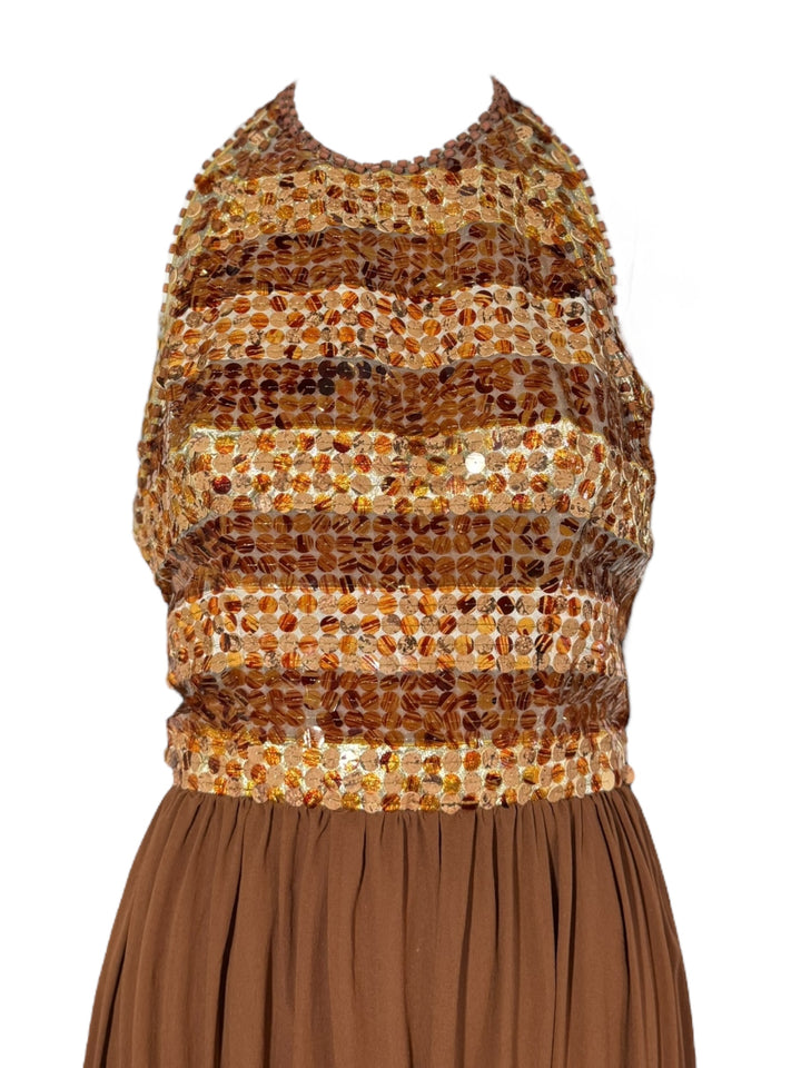 Givenchy Haute Couture Runway Gown – 1969 Sequin Halter Dress from Brooklyn Museum (FR 36), Apparel, Givenchy, RERACKED