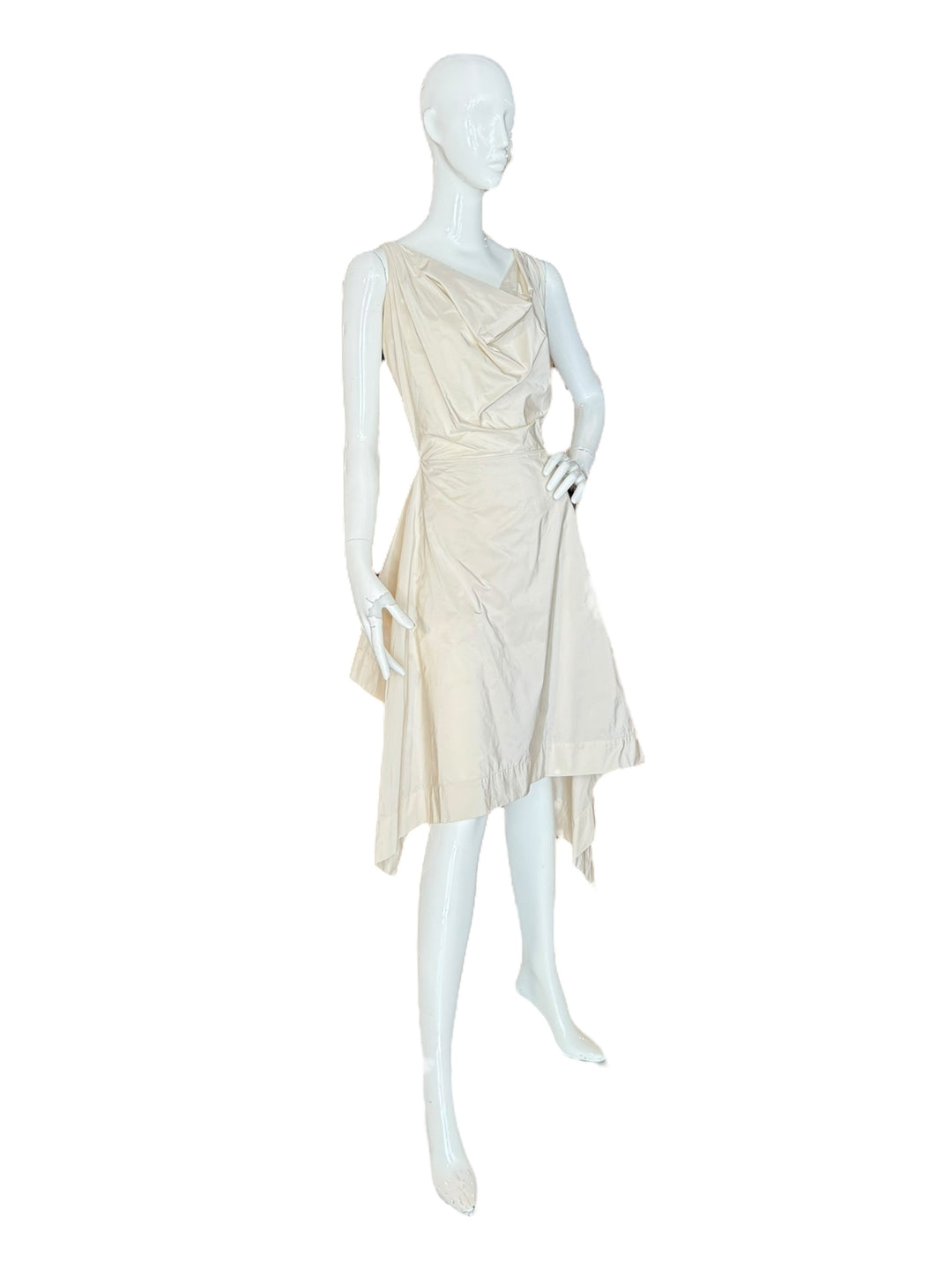 Vivienne Westwood London White Draped Asymmetrical Dress – Early 2000s, Apparel & Accessories, Vivienne Westwood, RERACKED