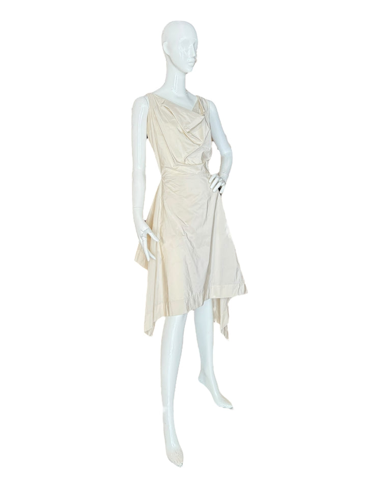 Vivienne Westwood London White Draped Asymmetrical Dress – Early 2000s, Apparel & Accessories, Vivienne Westwood, RERACKED
