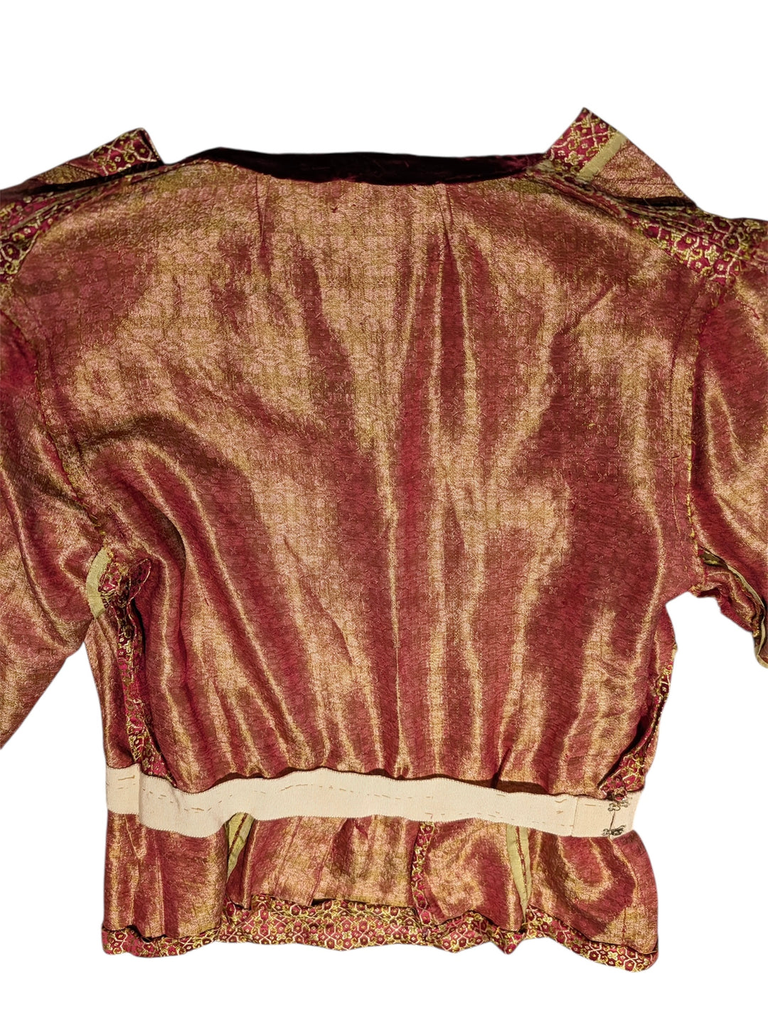 1940s Silk Jacquard Wrap Top