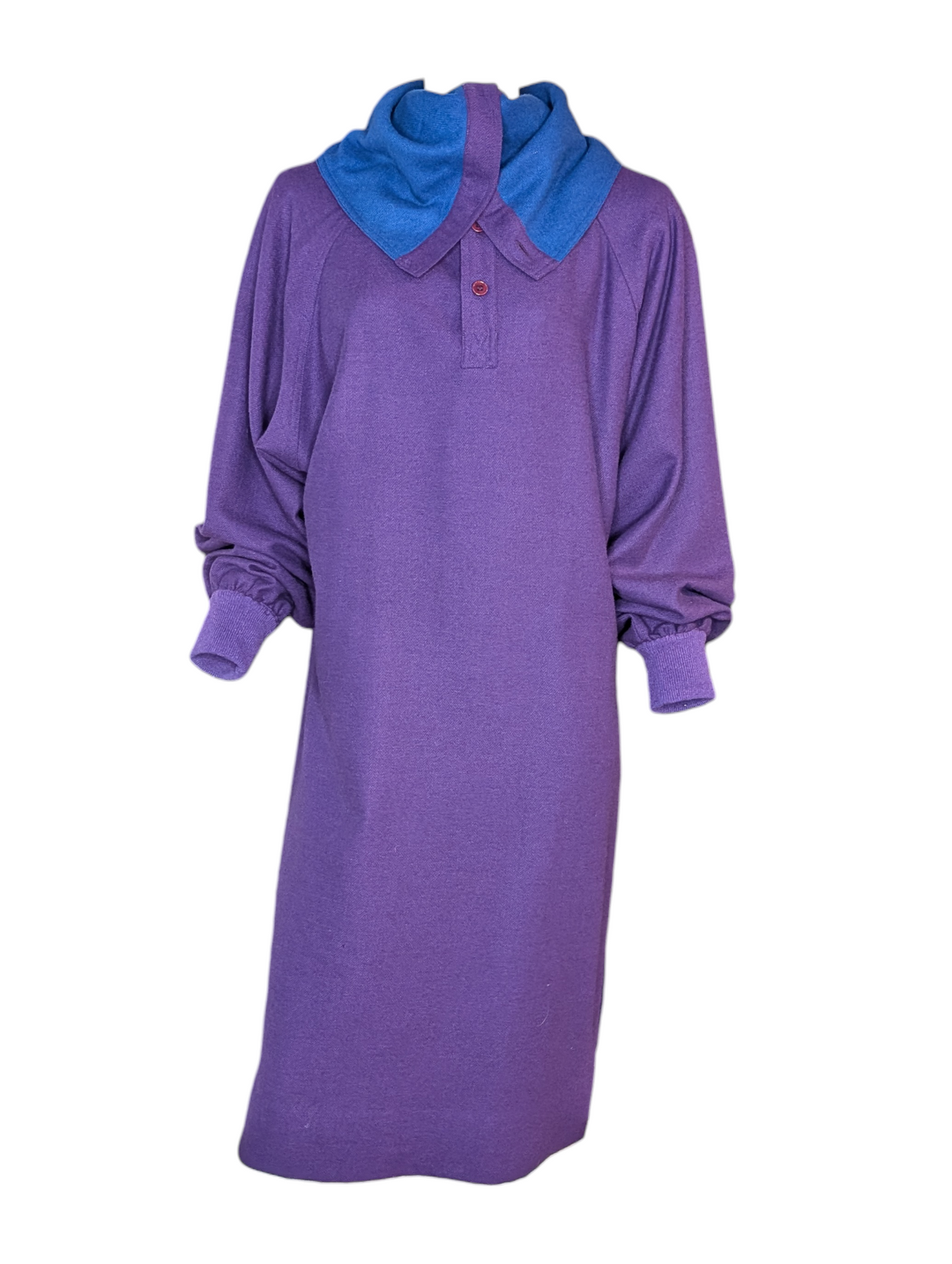 1980s Gucci Wool and Angora Colorblock Collar Dress