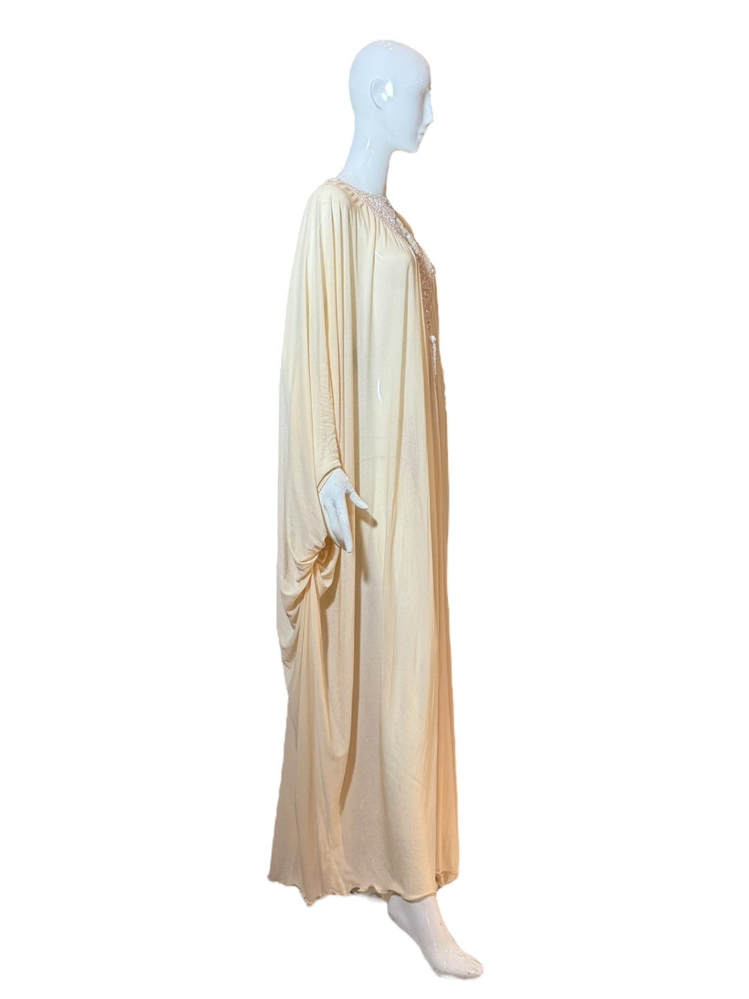 Vintage 1970s Beaded Ivory Bridal Caftan Gown, Apparel & Accessories, RERACKED, RERACKED