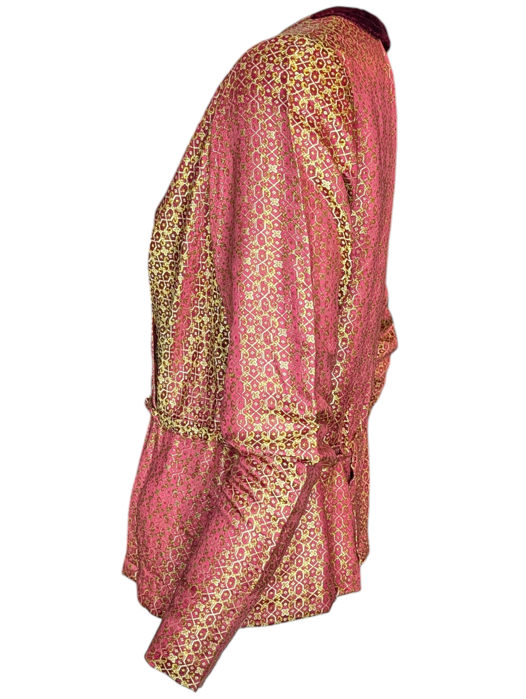 1940s Silk Jacquard Wrap Top