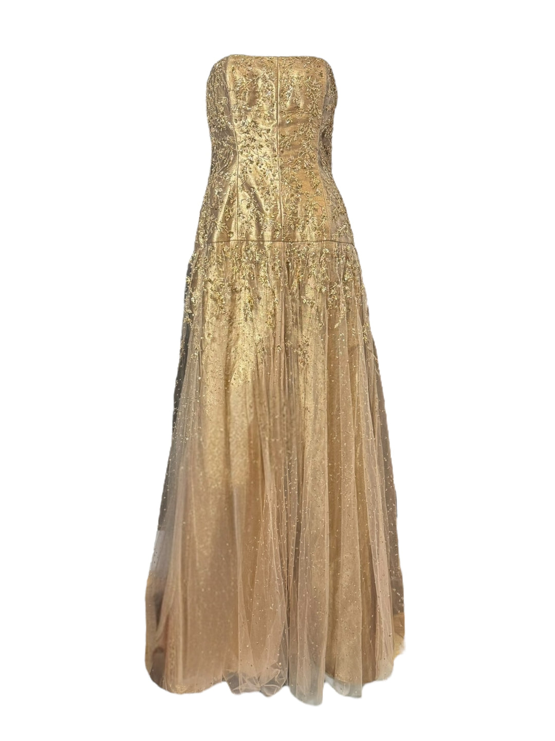 Racked Rulf Ralph Lauren Fall 2006 Gold Strapless Beaded Runway+ Campaign Gown ...