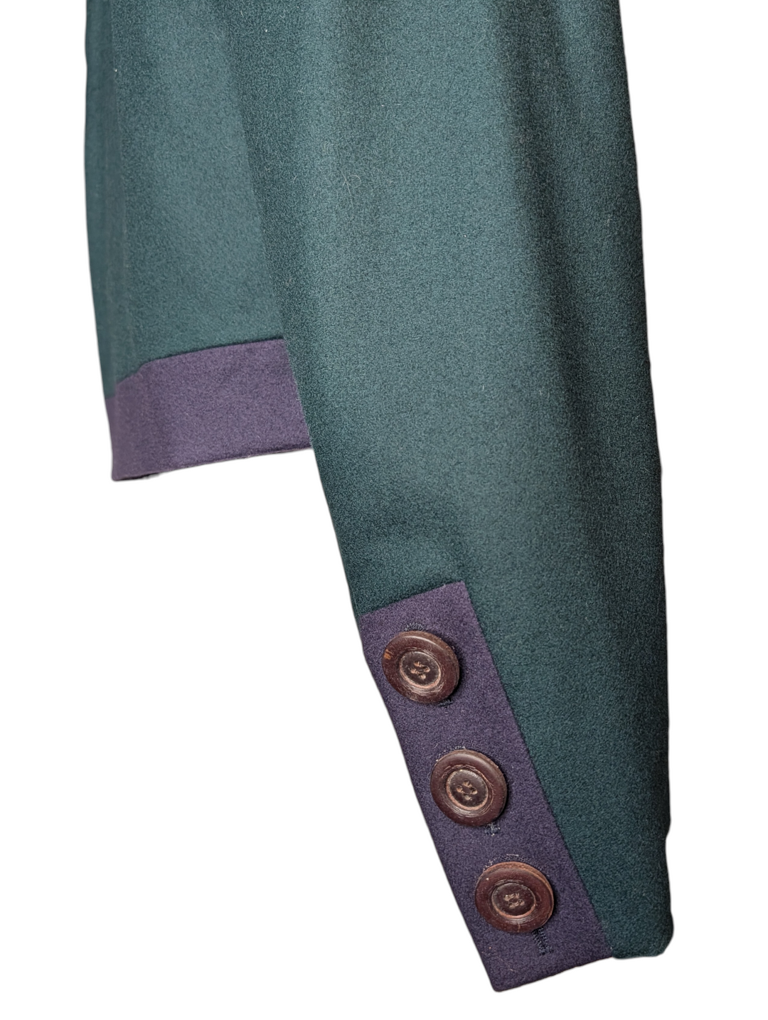 Yves Saint Laurent Cropped Wool Jacket in Forest Green and Plum