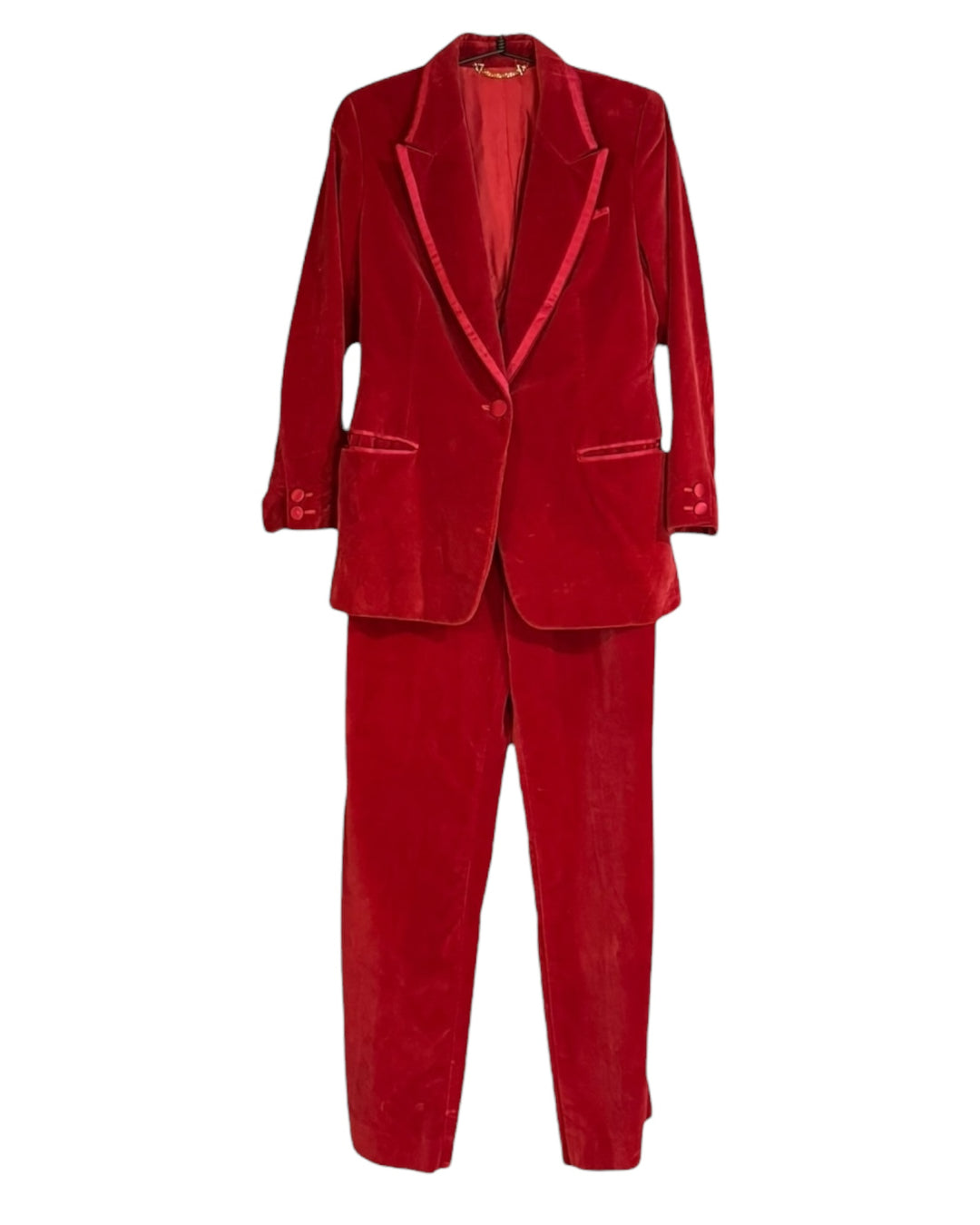 1996 Tom Ford For Gucci Iconic Red Velvet Suit worn by Gwyneth Paltrow