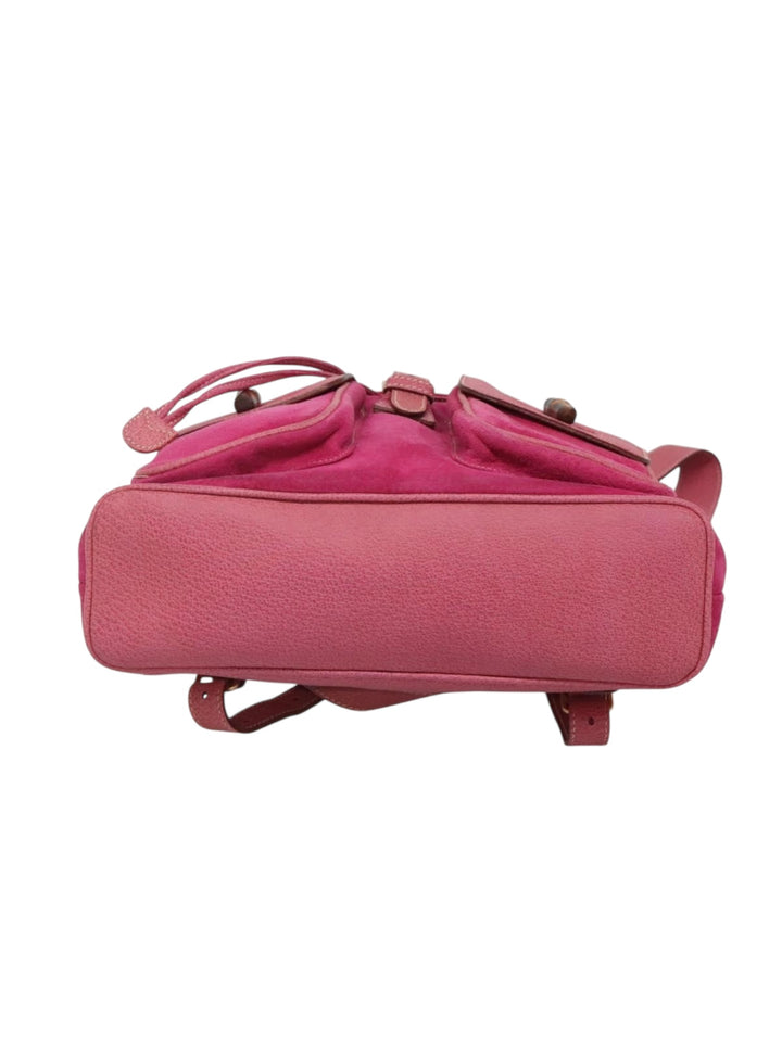 1990s Gucci Pink Suede & Leather Bamboo Backpack – Made in Italy, Tom Ford Era, Apparel & Accessories, Gucci, RERACKED