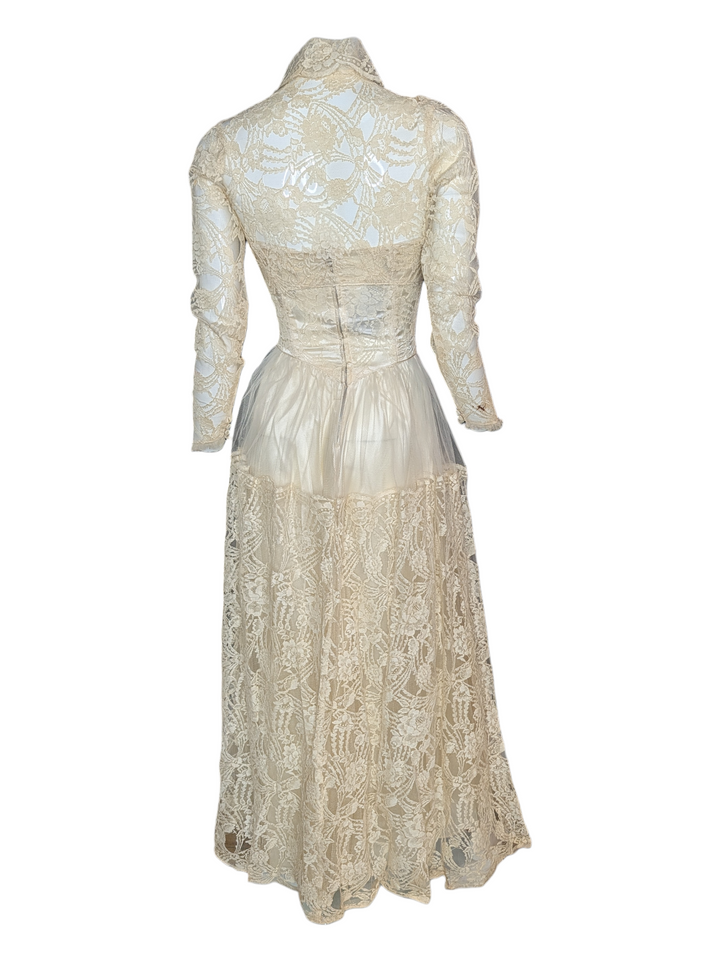 1940s Lace Wedding Gown with Original Matching Bolero