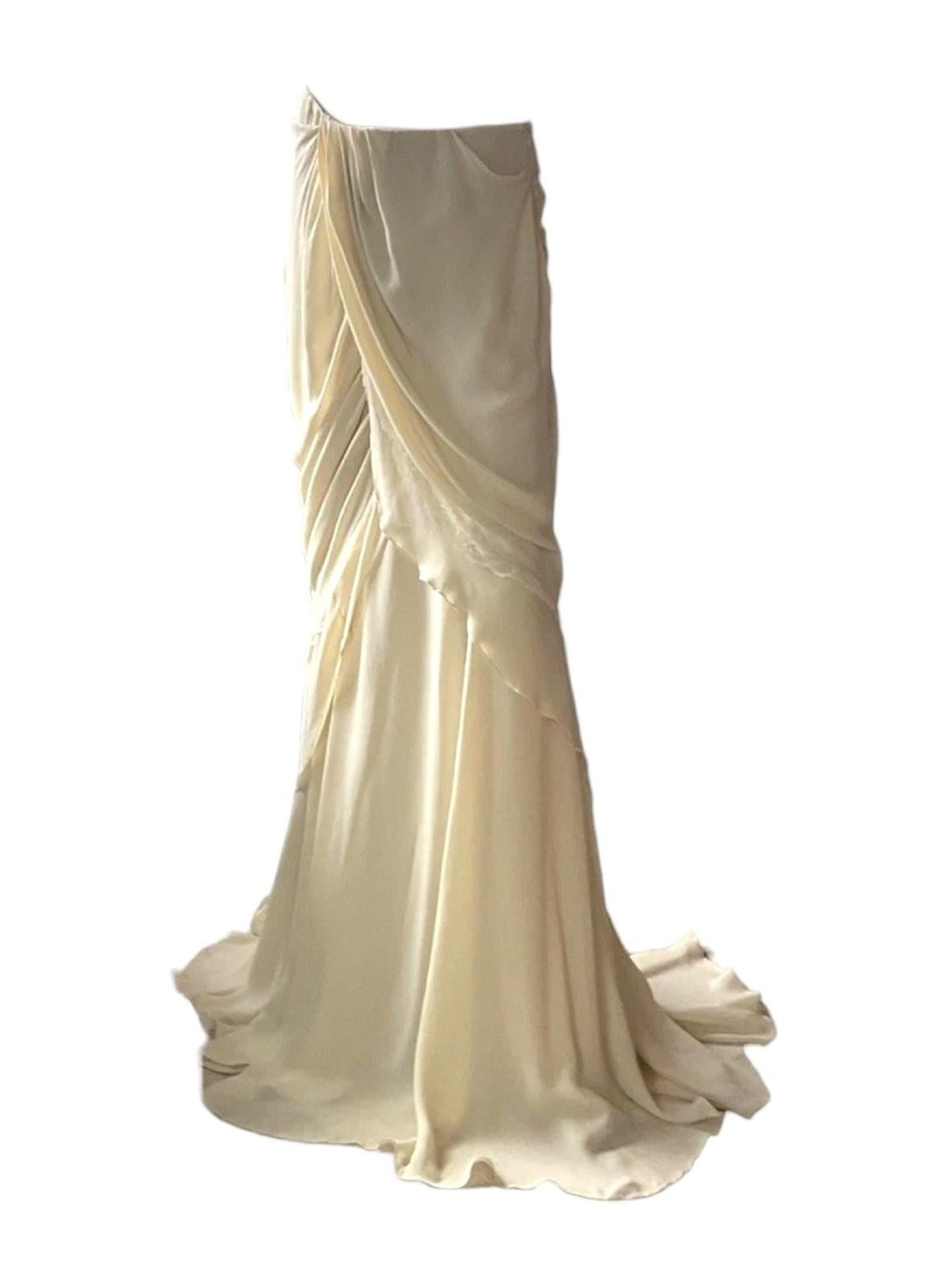 Ralph Lauren Fall 2009 Runway Beaded Lace Top & Silk Waterfall Skirt Set – Vintage Couture Bridal Ensemble, Apparel & Accessories, Ralph Lauren Collection, RERACKED