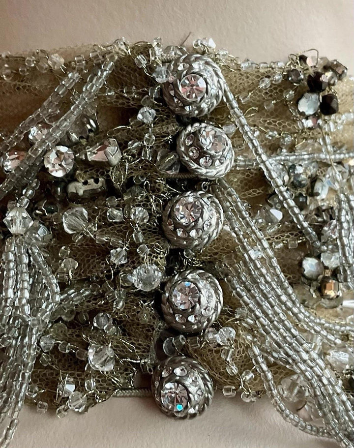 Ralph Lauren Fall 2009 Runway Beaded Lace Top & Silk Waterfall Skirt Set – Vintage Couture Bridal Ensemble, Apparel & Accessories, Ralph Lauren Collection, RERACKED