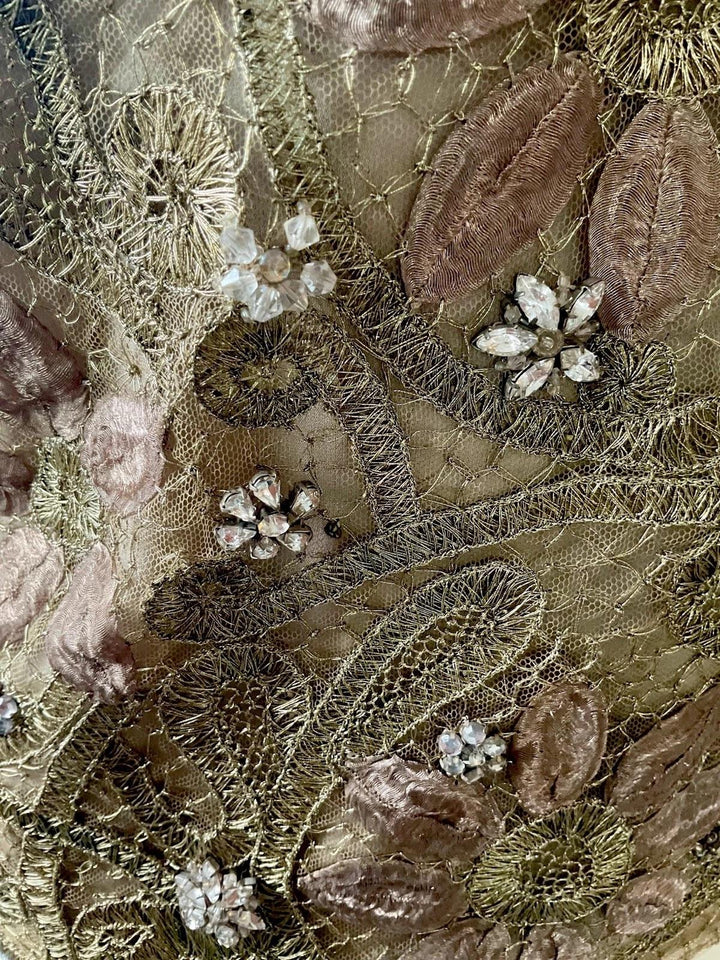 Ralph Lauren Fall 2009 Runway Beaded Lace Top & Silk Waterfall Skirt Set – Vintage Couture Bridal Ensemble, Apparel & Accessories, Ralph Lauren Collection, RERACKED