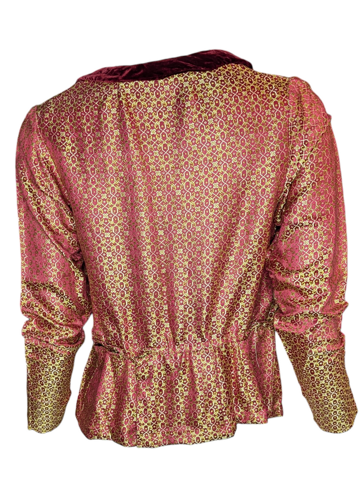 1940s Silk Jacquard Wrap Top