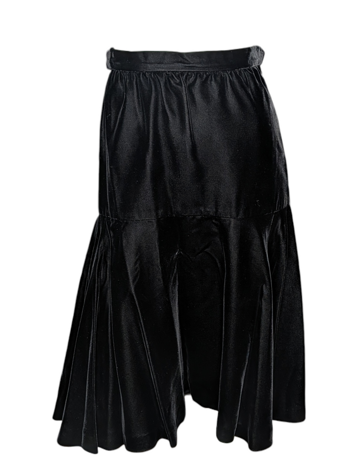 Yves Saint Laurent Rive Gauche Black Velvet Skirt Set F/W 1989