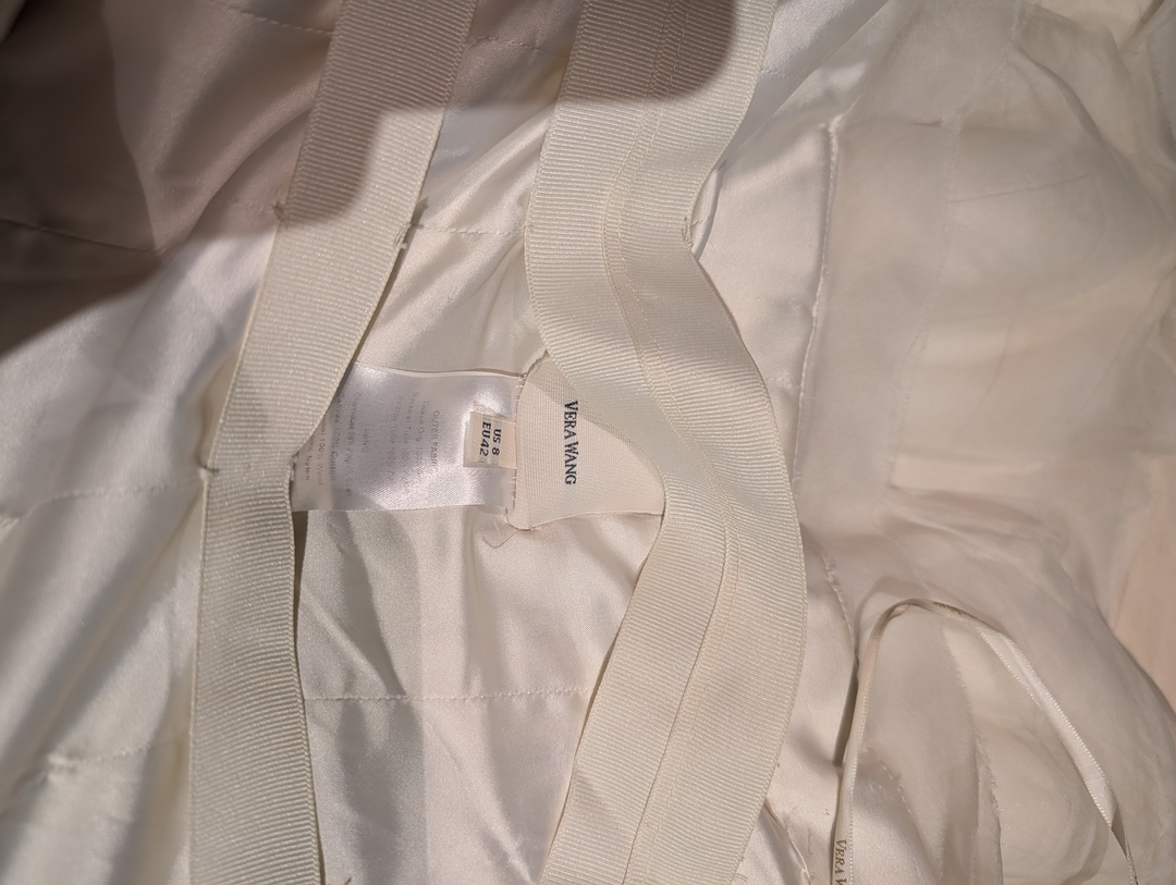 Vera Wang Silk Organza Strapless Ruffled Wedding Gown