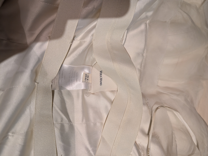 Vera Wang Silk Organza Strapless Ruffled Wedding Gown