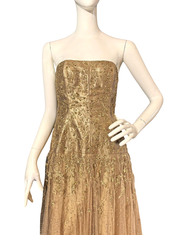 Ralph Lauren Fall 2006 Gold Strapless Beaded Runway+ Campaign Gown, CLOTHING, Ralph Lauren Collection, RERACKED