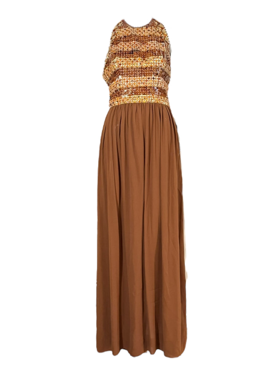 Givenchy Haute Couture Runway Gown – 1969 Sequin Halter Dress from Brooklyn Museum (FR 36), Apparel, Givenchy, RERACKED
