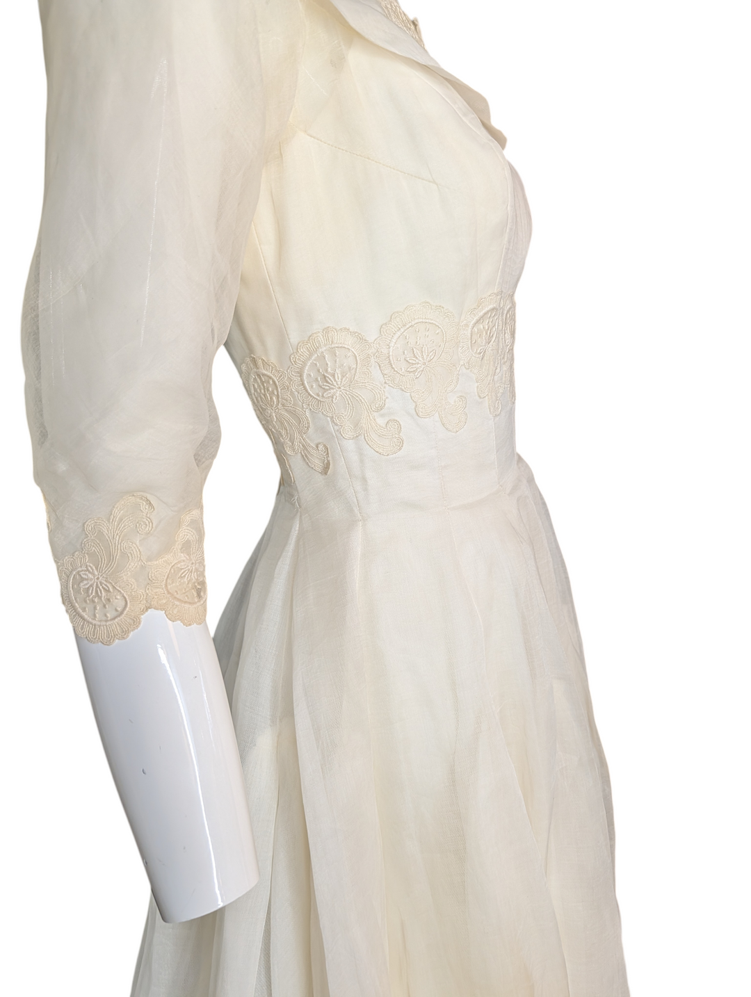 Cahill Beverly Hills Late 1950s Organdy Wedding Gown