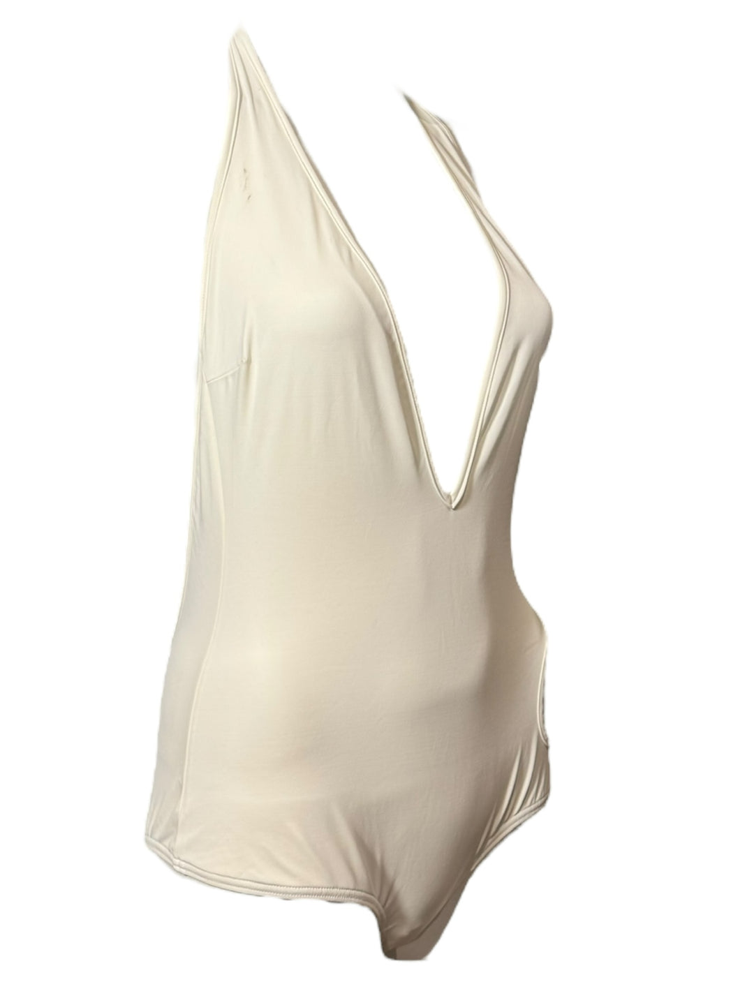 1996 Tom Ford for Gucci F/W iconic Ivory Cutout Halter Swimwear / Bodysuit