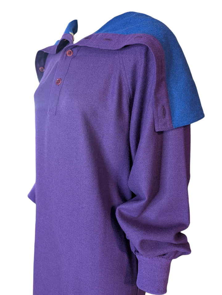 1980s Gucci Wool and Angora Colorblock Collar Dress