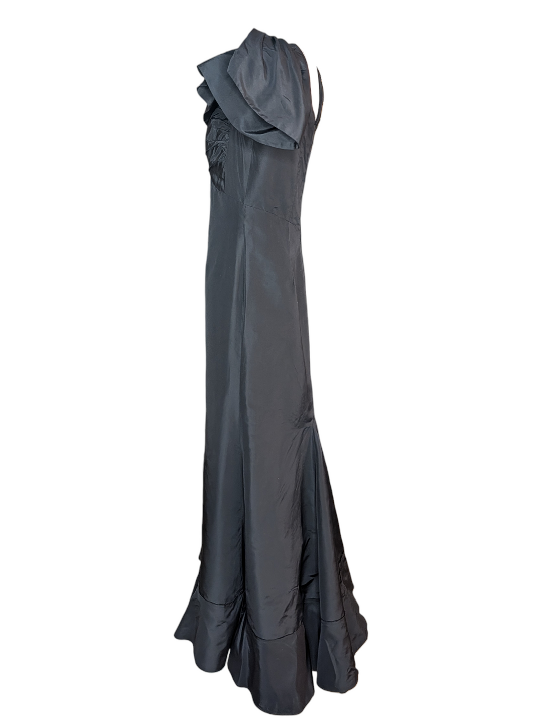 Oscar De La Renta Black Sculptural Evening Gown