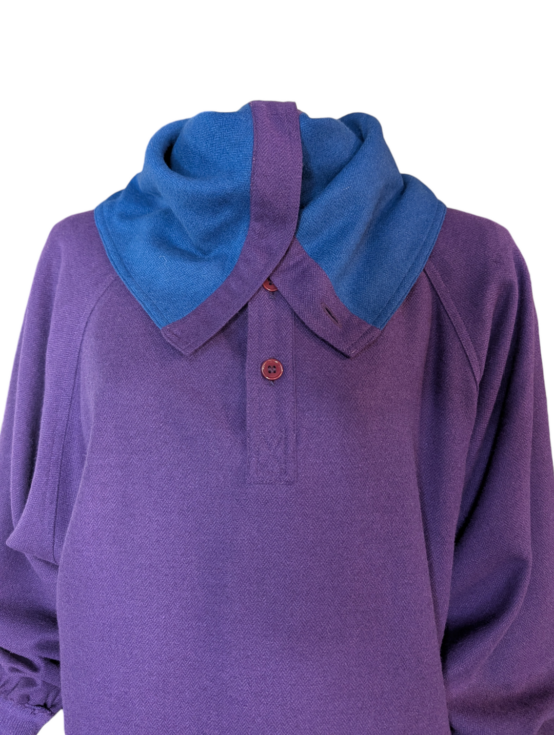 1980s Gucci Wool and Angora Colorblock Collar Dress