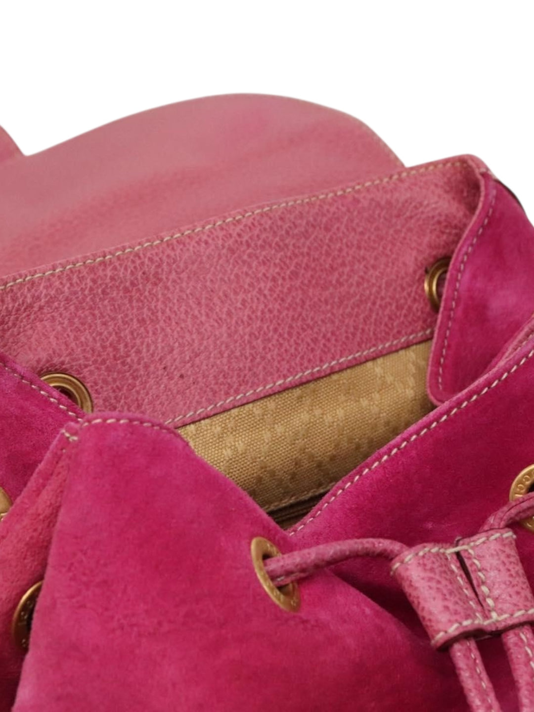 1990s Gucci Pink Suede & Leather Bamboo Backpack – Made in Italy, Tom Ford Era, Apparel & Accessories, Gucci, RERACKED