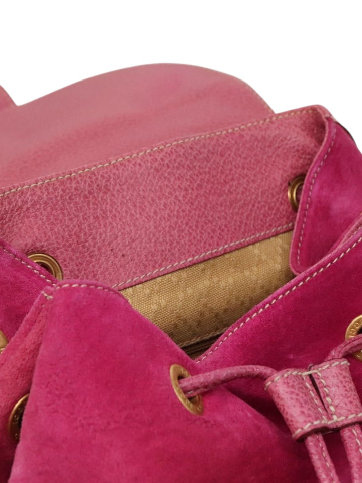 1990s Gucci Pink Suede & Leather Bamboo Backpack – Made in Italy, Tom Ford Era, Apparel & Accessories, Gucci, RERACKED