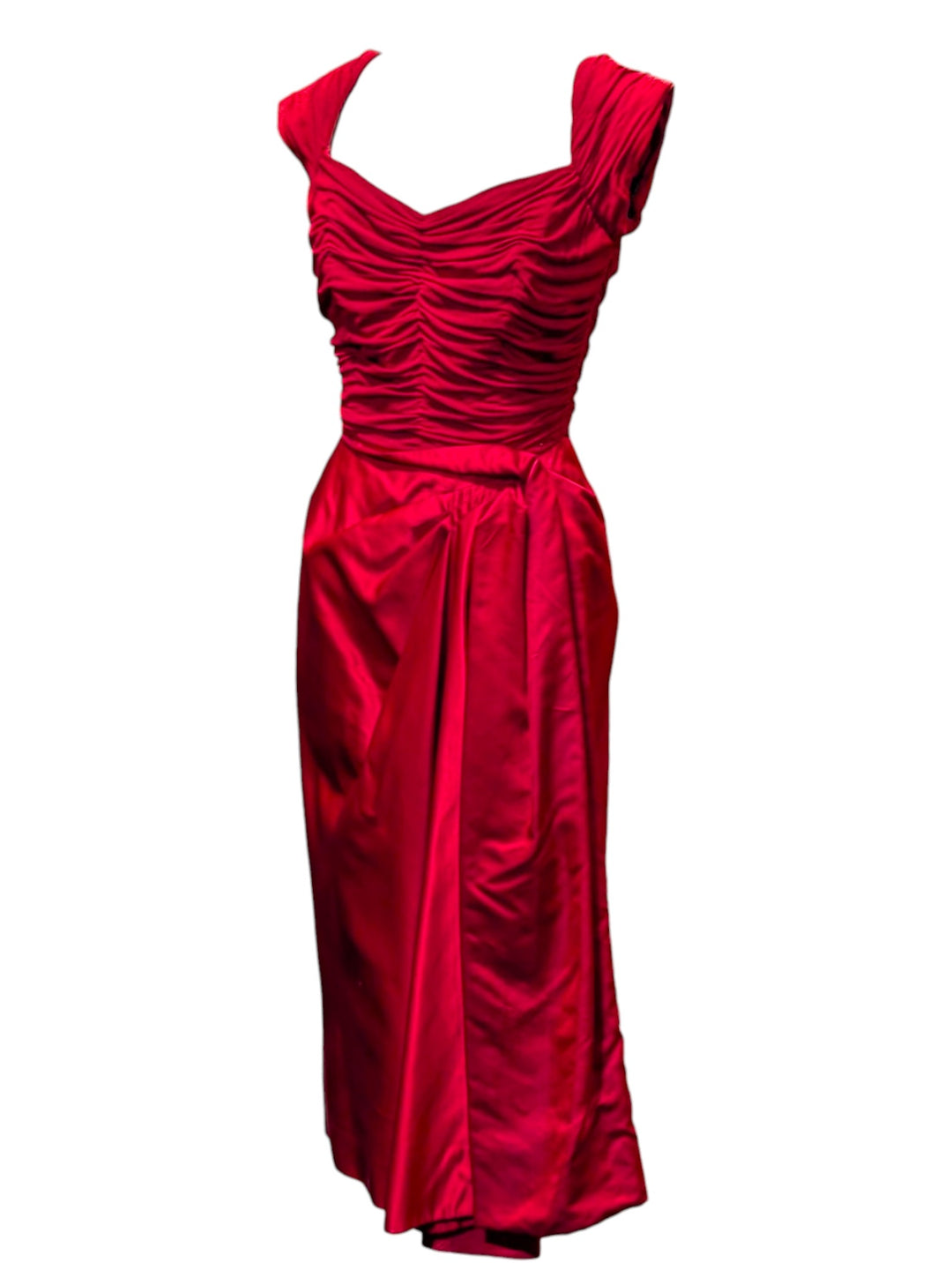 Elsa Schiaparelli 1950s ruched haute couture cocktail dress *RARE*