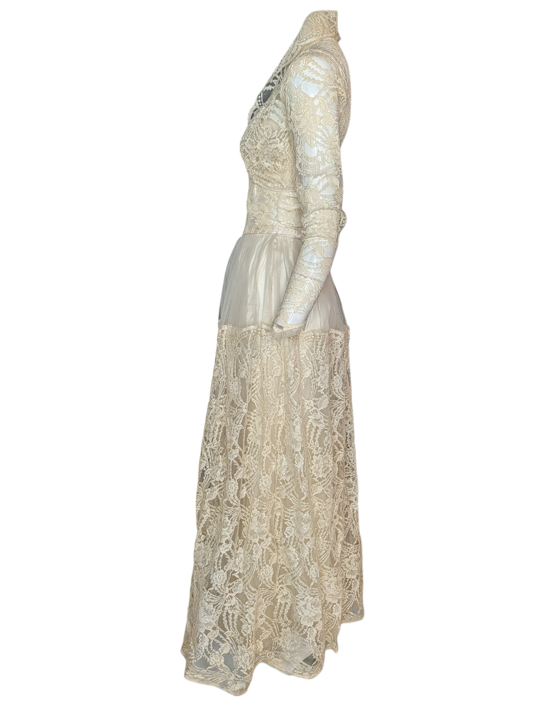 1940s Lace Wedding Gown with Original Matching Bolero