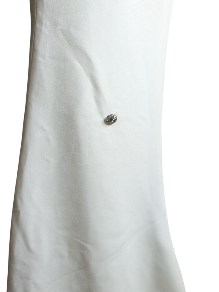 Badgley Mischka 1990s Beaded Lace Wedding Gown with Train