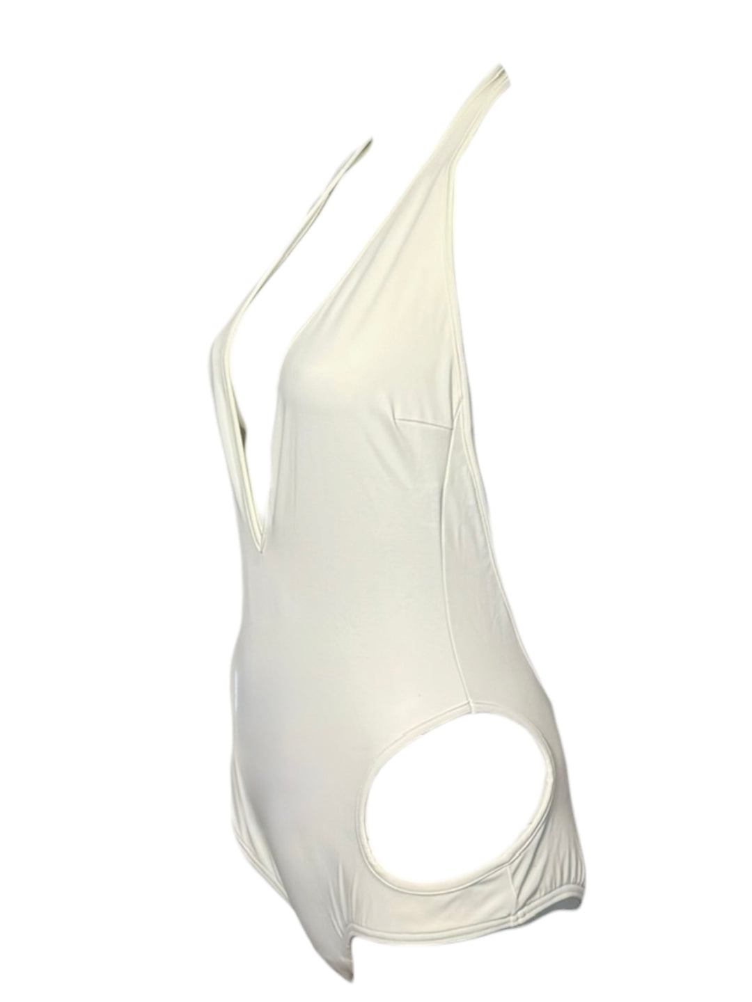 1996 Tom Ford for Gucci F/W iconic Ivory Cutout Halter Swimwear / Bodysuit