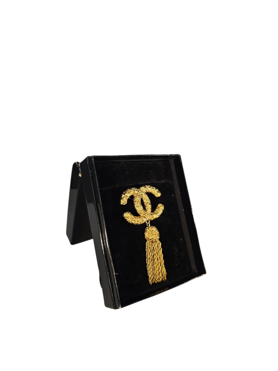 1993 Chanel Gold Plated CC Tassel Brooch with Box, Accessories, Chanel, RERACKED