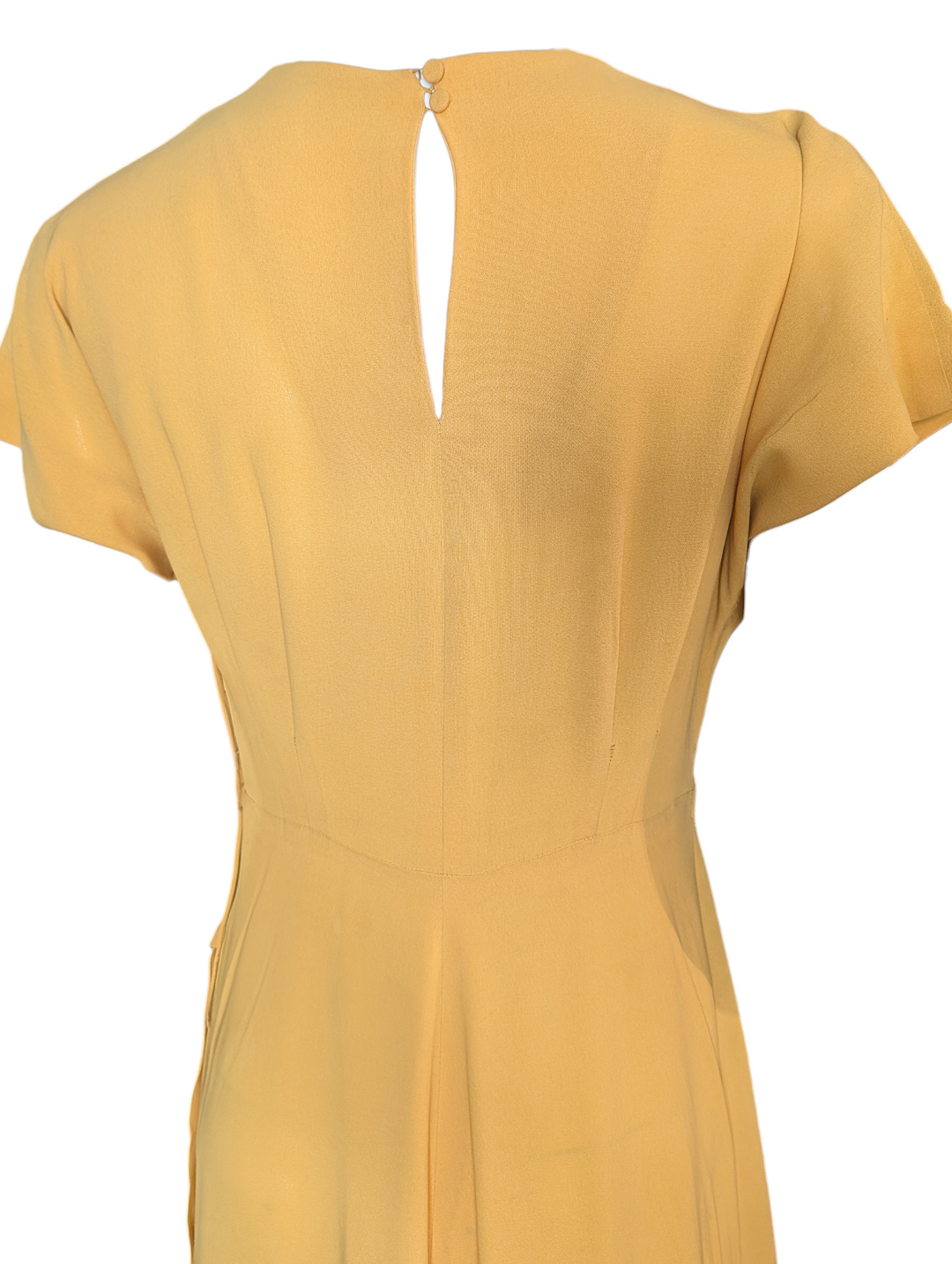 1940s Mustard Yellow Beaded Gown