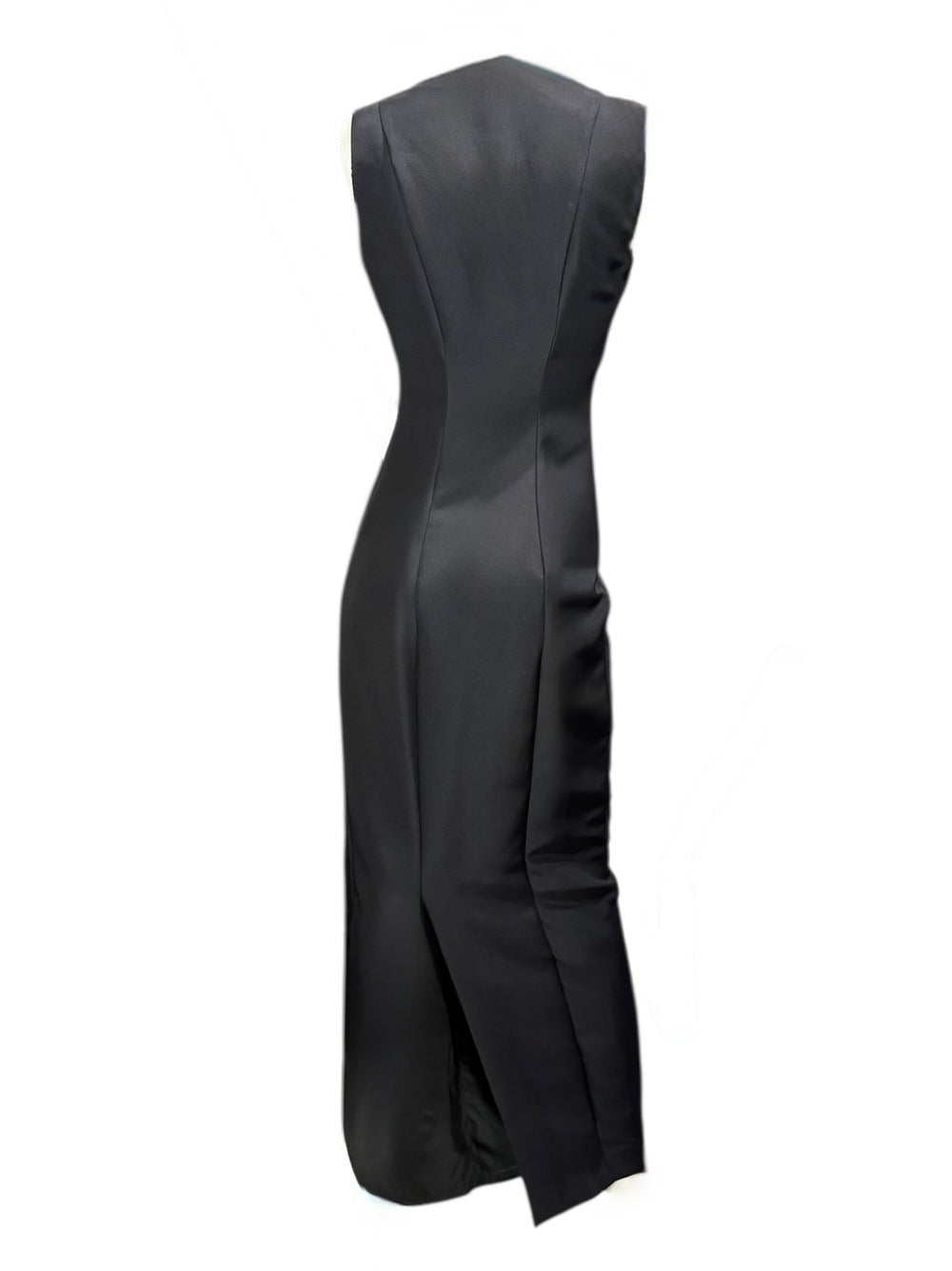 Gucci Fall/Winter 1999 Black Silk V-Neck Gown with Sculptural Cutout Detail, Apparel & Accessories, Gucci by Tom Ford, RERACKED