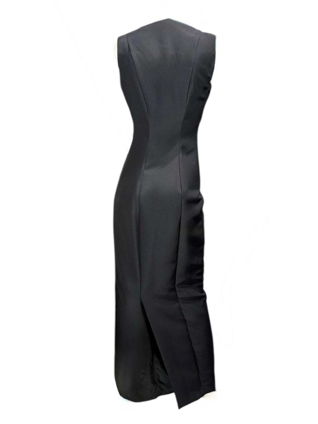Gucci Fall/Winter 1999 Black Silk V-Neck Gown with Sculptural Cutout Detail, Apparel & Accessories, Gucci by Tom Ford, RERACKED
