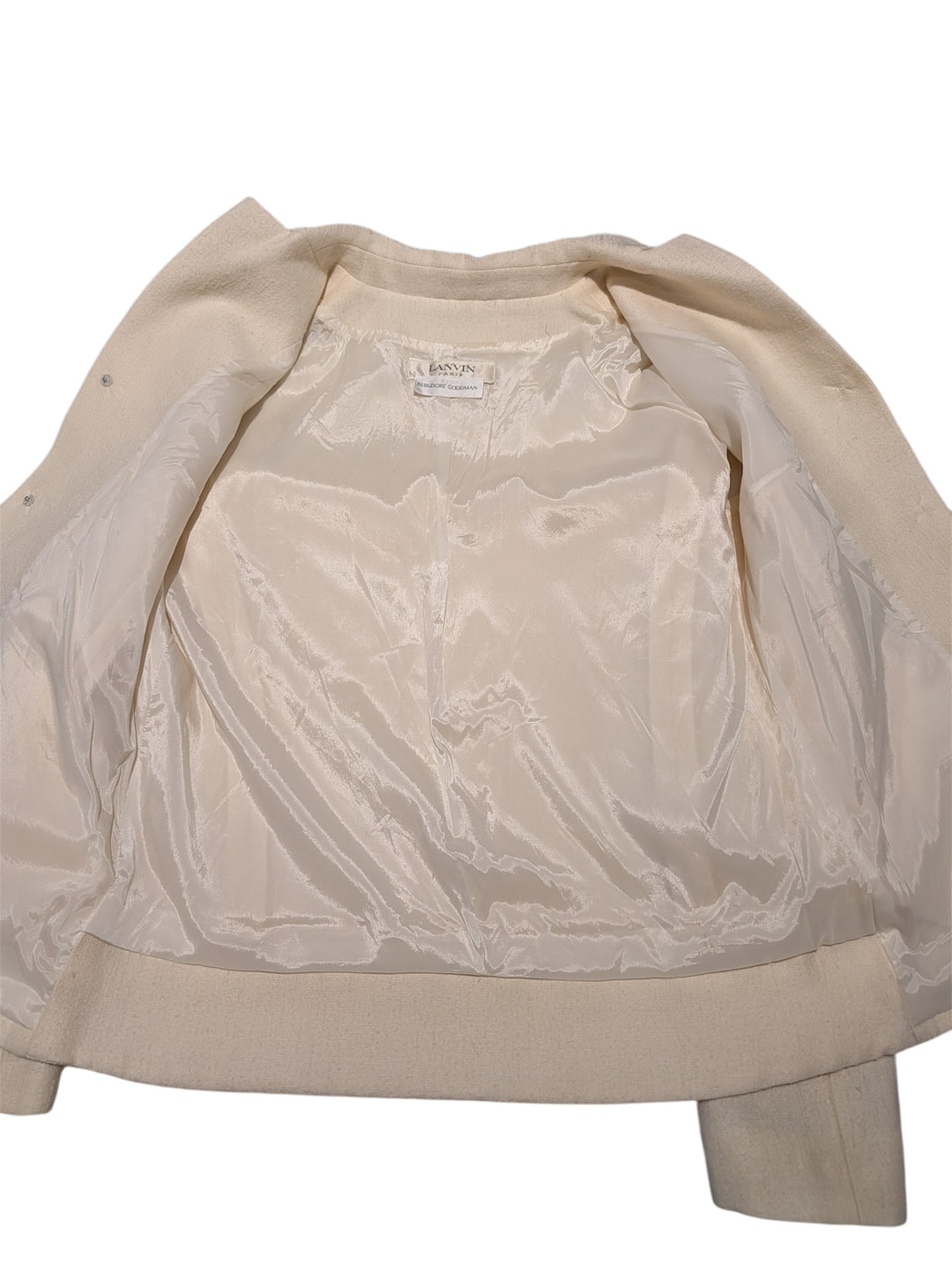 Vintage Lanvin Paris Ivory Wool Skirt Suit