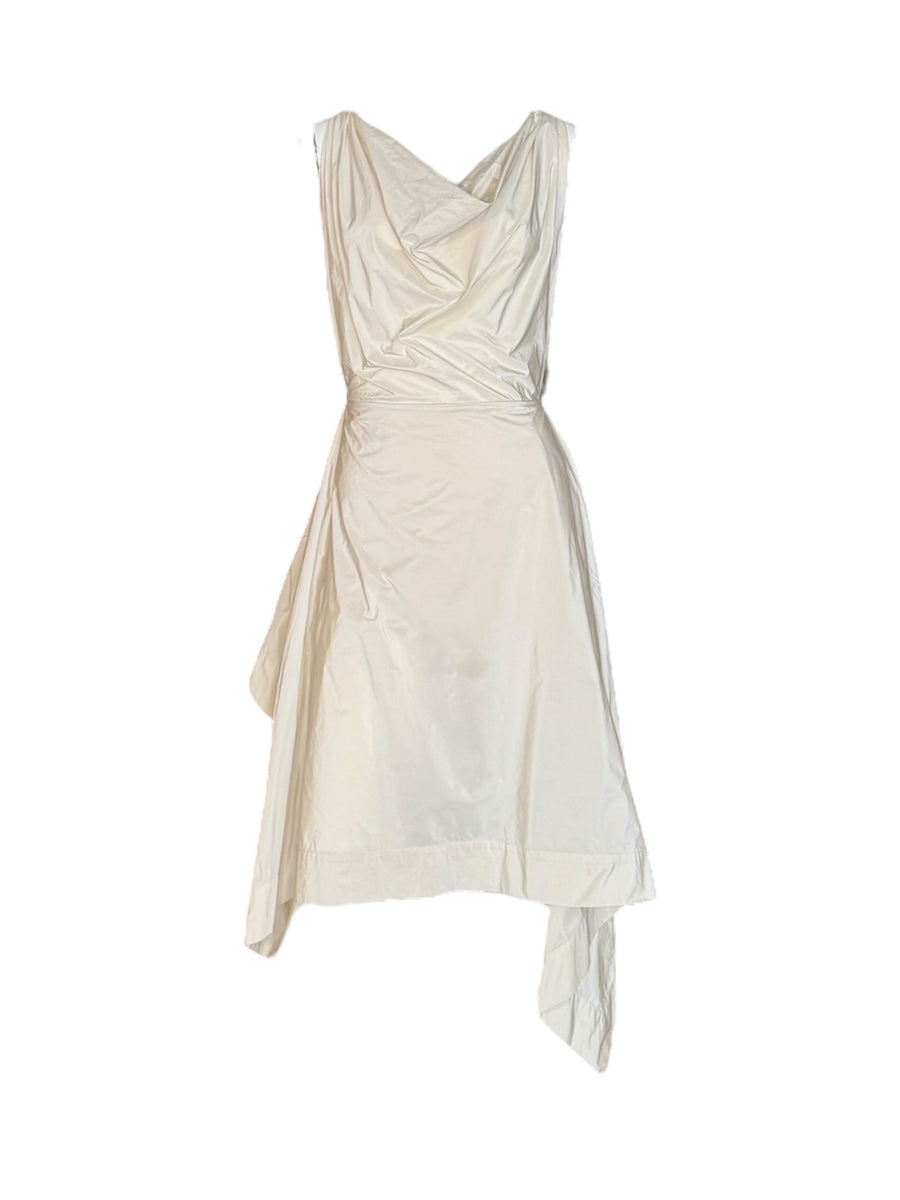 Vivienne Westwood London White Draped Asymmetrical Dress – Early 2000s, Apparel & Accessories, Vivienne Westwood, RERACKED