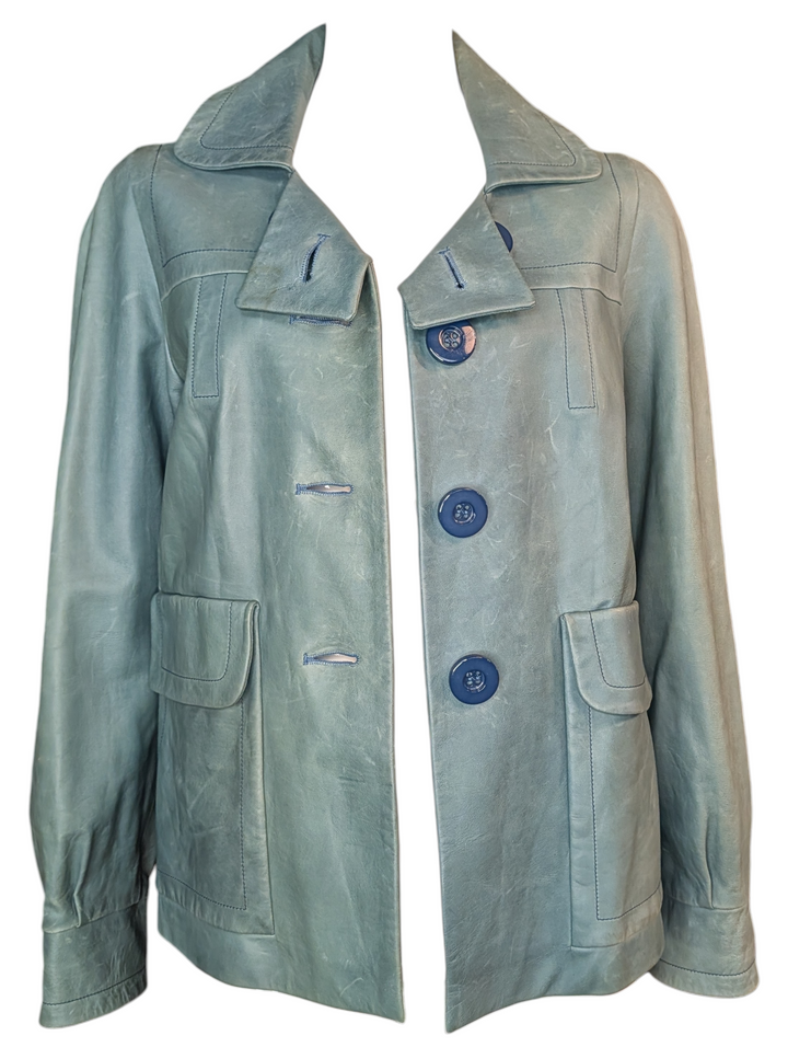 Chloé Vintage Blue Lambskin Leather Jacket