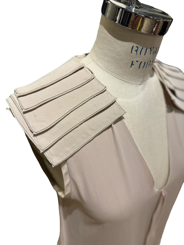 Bottega Veneta 2012 RUNWAY dress camel and silk with origami sleeves  