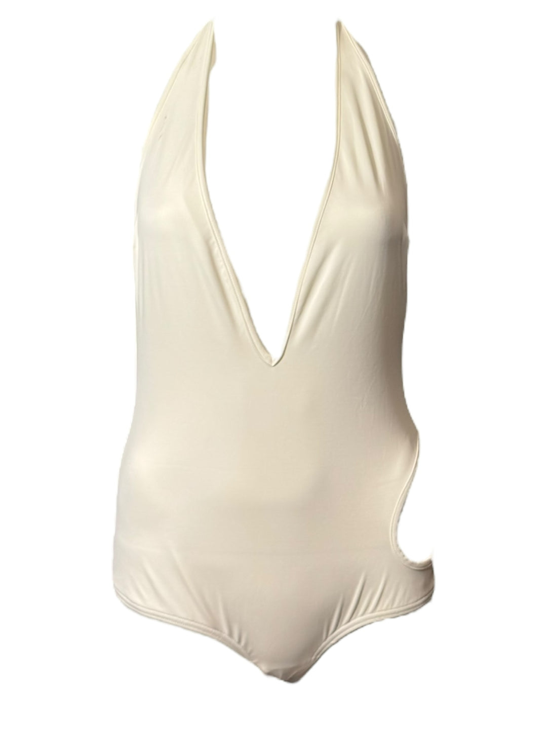 1996 Tom Ford for Gucci F/W iconic Ivory Cutout Halter Swimwear / Bodysuit