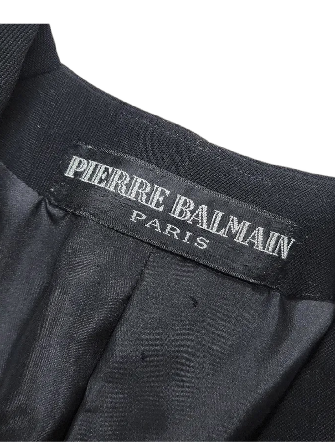 Pierre Balmain Haute Couture by Oscar de la Renta Black Runway Suit with Pleats, Spring/Summer 2001