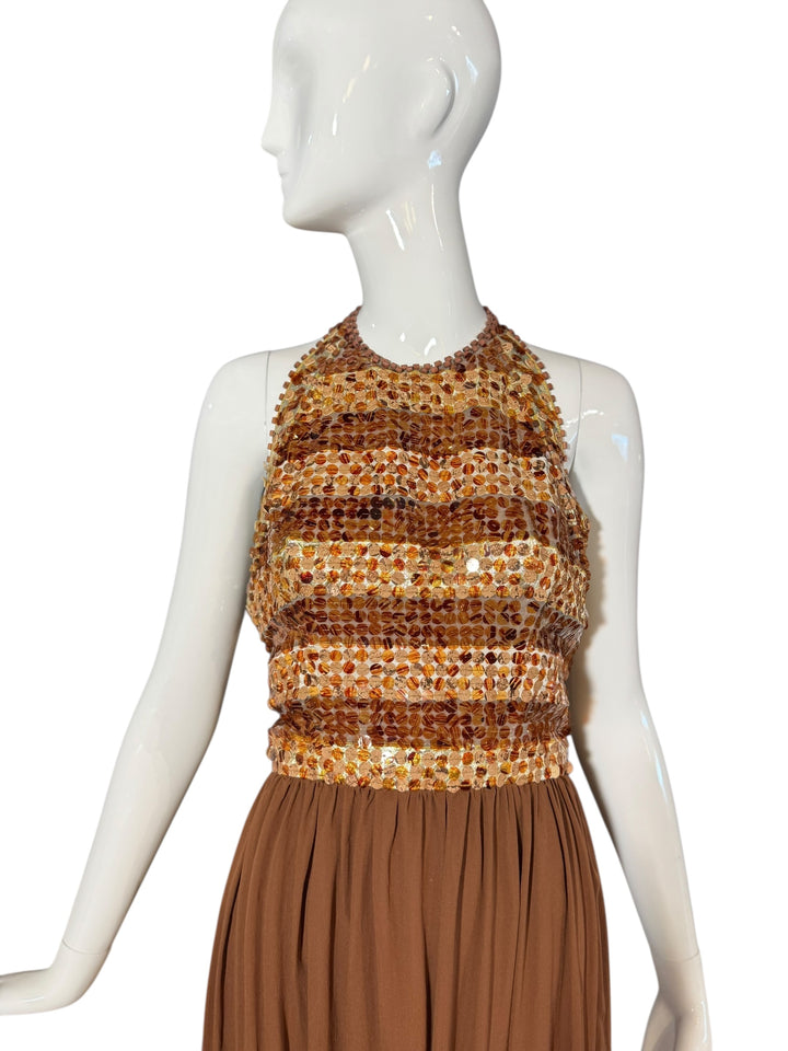 Givenchy Haute Couture Runway Gown – 1969 Sequin Halter Dress from Brooklyn Museum (FR 36), Apparel, Givenchy, RERACKED