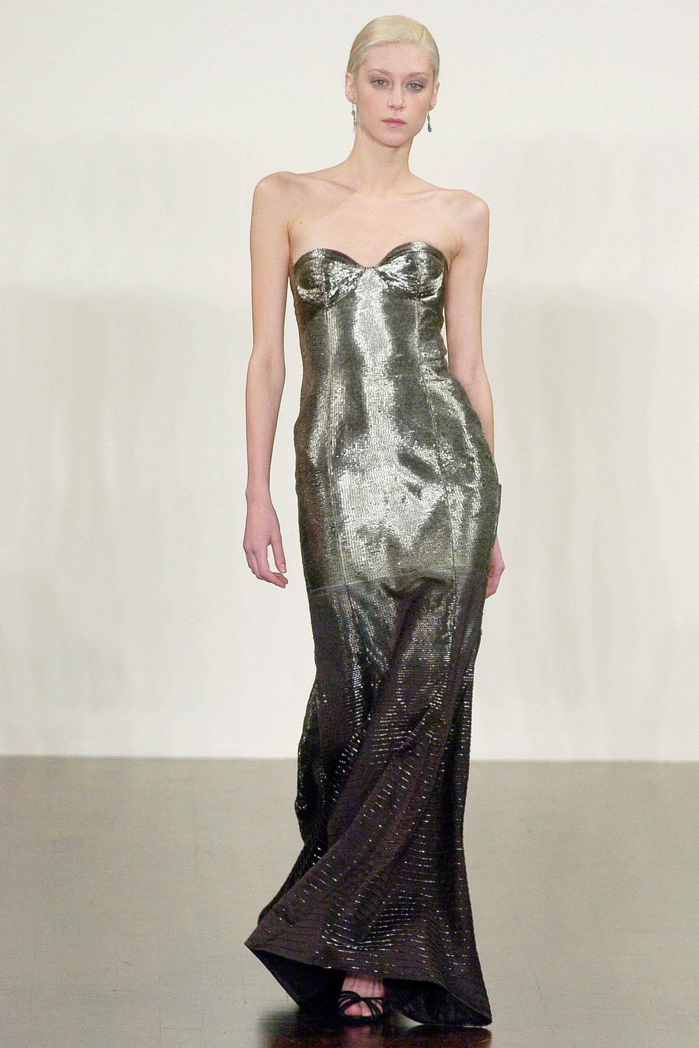 Ralph Lauren Purple Label Silver Hand-Beaded Bustier Gown, Fall 2005, Met Gala, Apparel & Accessories, Ralph Lauren Collection, RERACKED