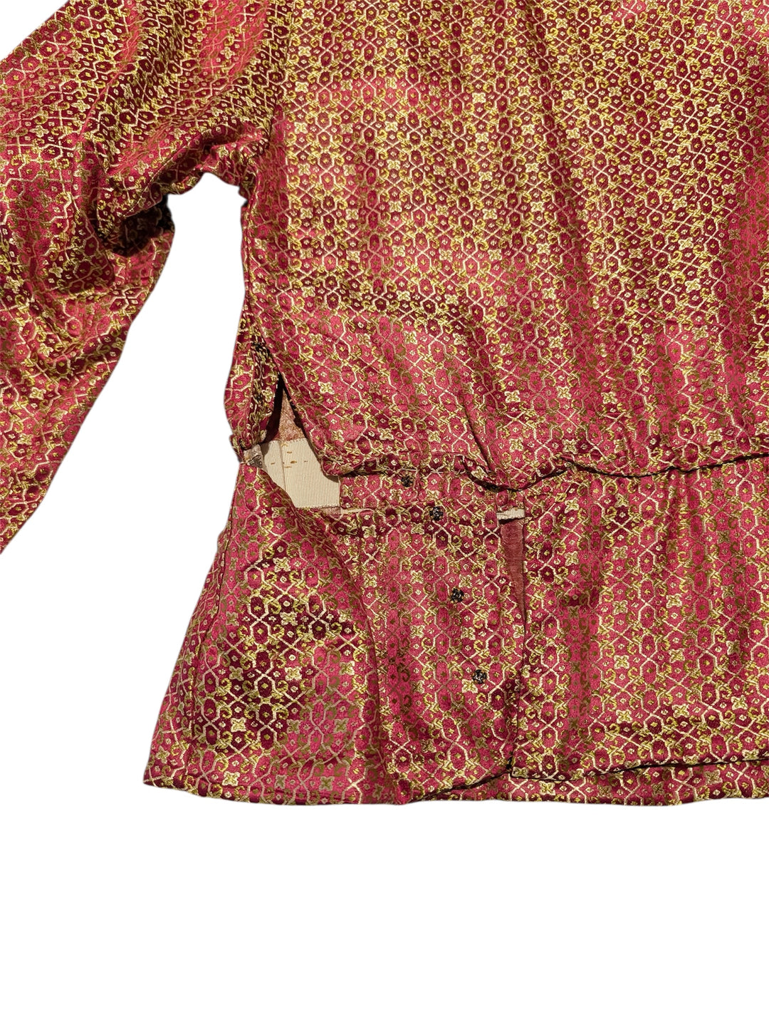 1940s Silk Jacquard Wrap Top