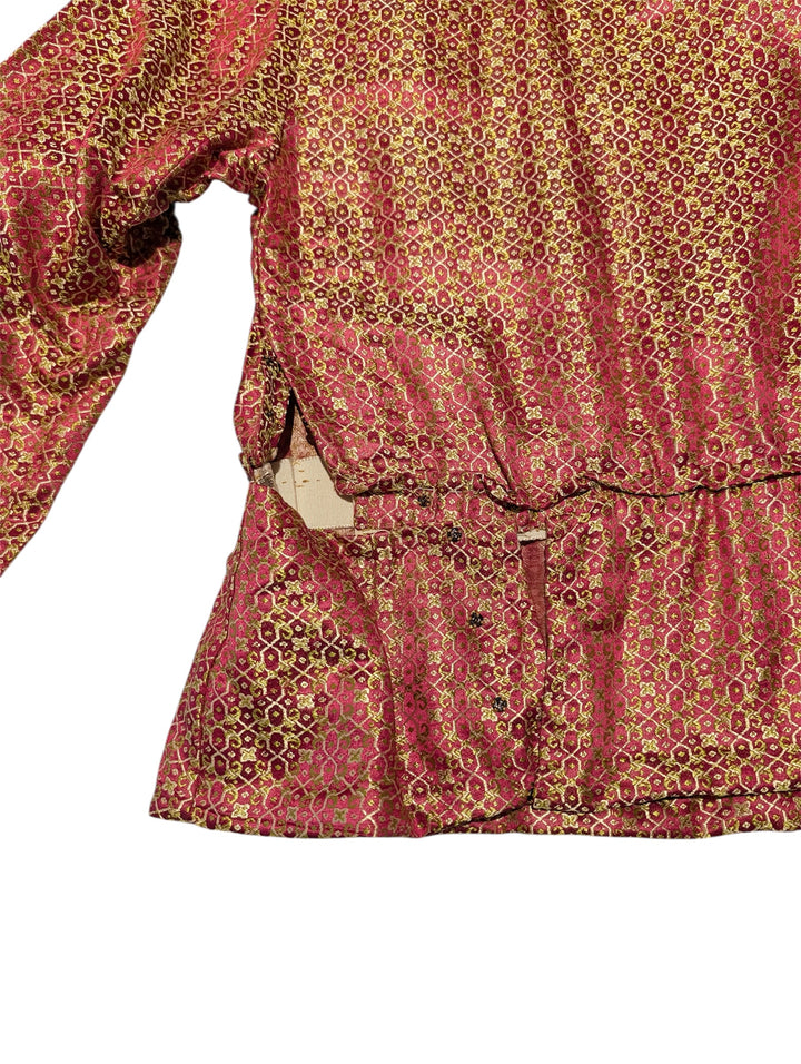 1940s Silk Jacquard Wrap Top