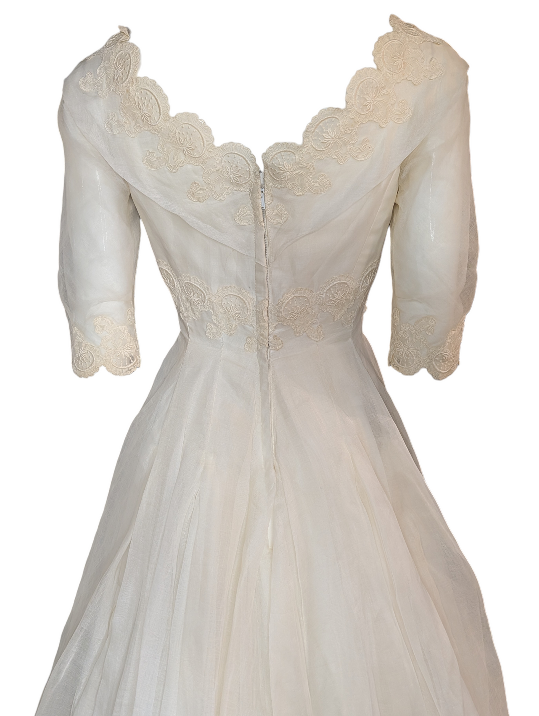 Cahill Beverly Hills Late 1950s Organdy Wedding Gown