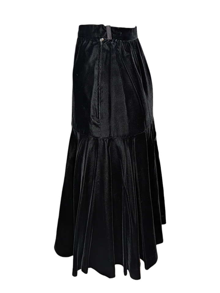 Yves Saint Laurent Rive Gauche Black Velvet Skirt Set F/W 1989