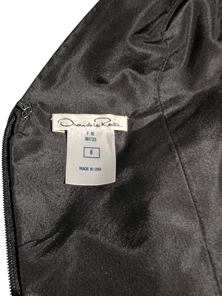 Oscar De La Renta Black Sculptural Evening Gown