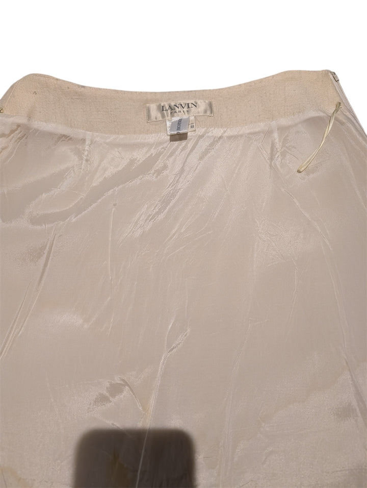 Vintage Lanvin Paris Ivory Wool Skirt Suit
